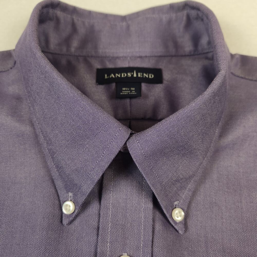 Lands' End Mens 16.5-32 Shirt Oxford Button-down Long Sleeve No Iron Dusty Plum